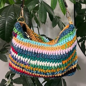 Rainbow mini shoulder bag miu miu inspired crochet pouch